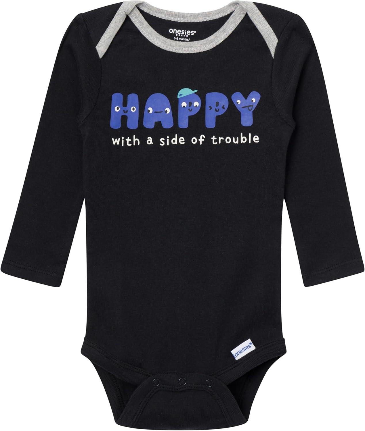 imageOnesies Brand Unisex Baby 4Piece Bodysuits and PantsHappy Letters