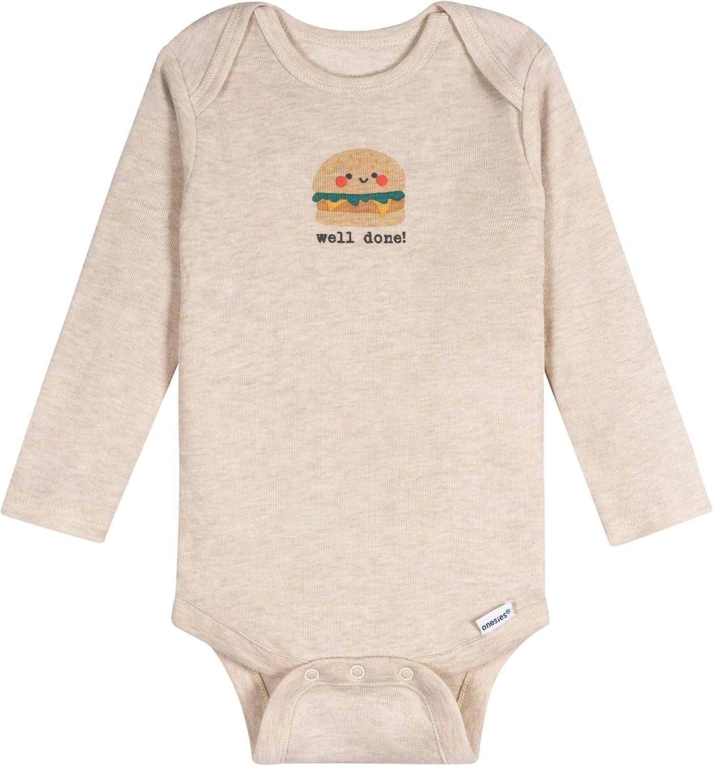 imageOnesies Brand Unisex Baby 6Pack Long Sleeve BodysuitsFood
