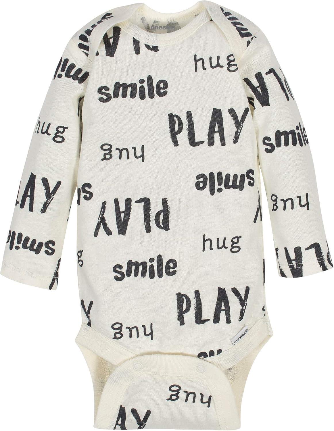 imageOnesies Brand Unisex Baby 6Pack Long Sleeve BodysuitsNeutral Grey