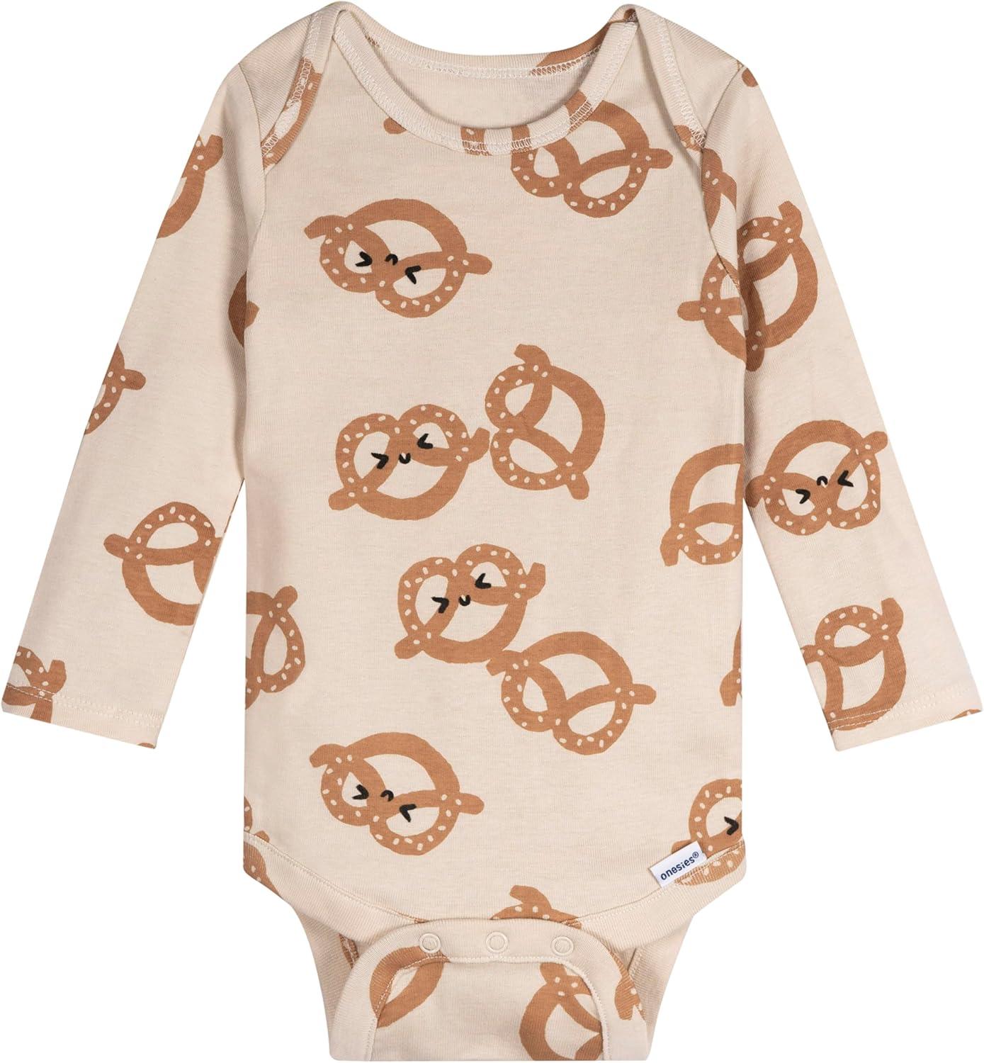 imageOnesies Brand Unisex Baby 6Pack Long Sleeve BodysuitsPretzels