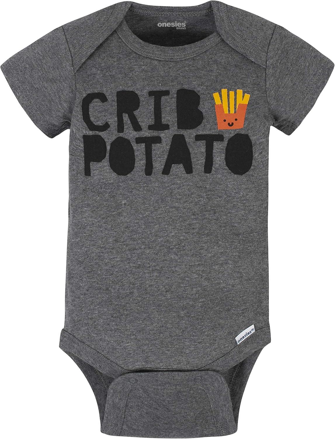 imageOnesies Brand babyboys 8pack Short Sleeve Mix amp Match BodysuitsGrey Hungry