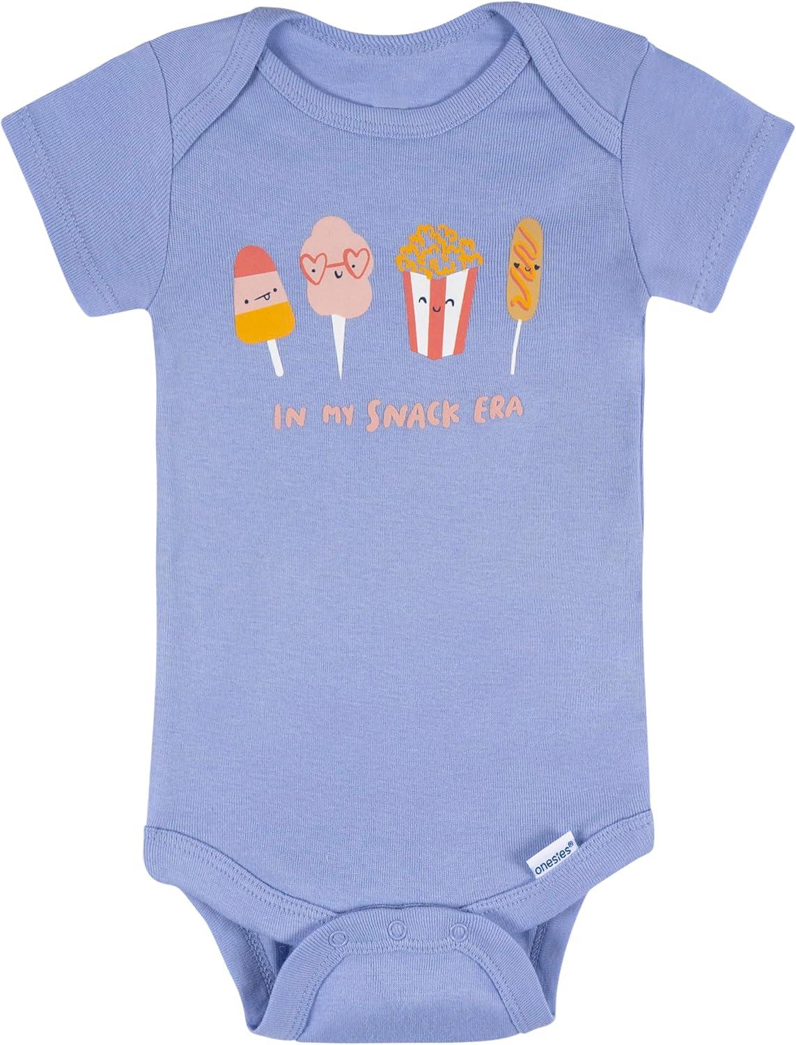 imageOnesies Brand babygirls 8pack Short Sleeve Mix amp Match BodysuitsCool Snacks