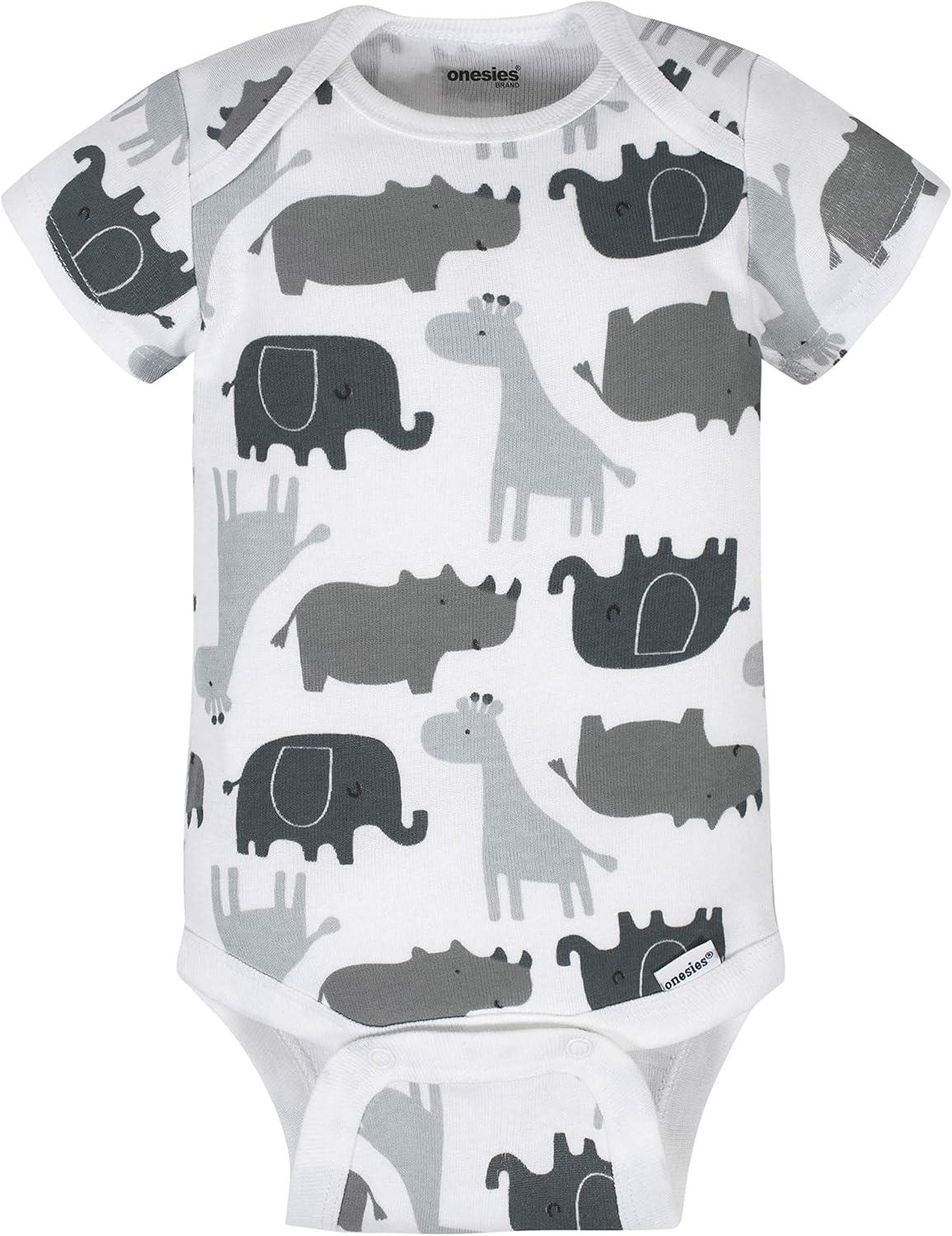 imageOnesies Brand unisexbaby 8pack Short Sleeve Mix amp Match BodysuitsWhite Elephant