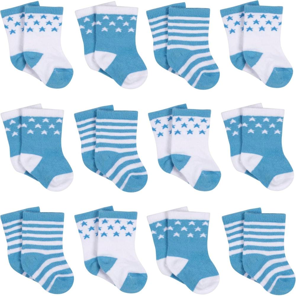 imageOnesies Brand Unisex Baby 12pair Bootie SocksBlue Stars