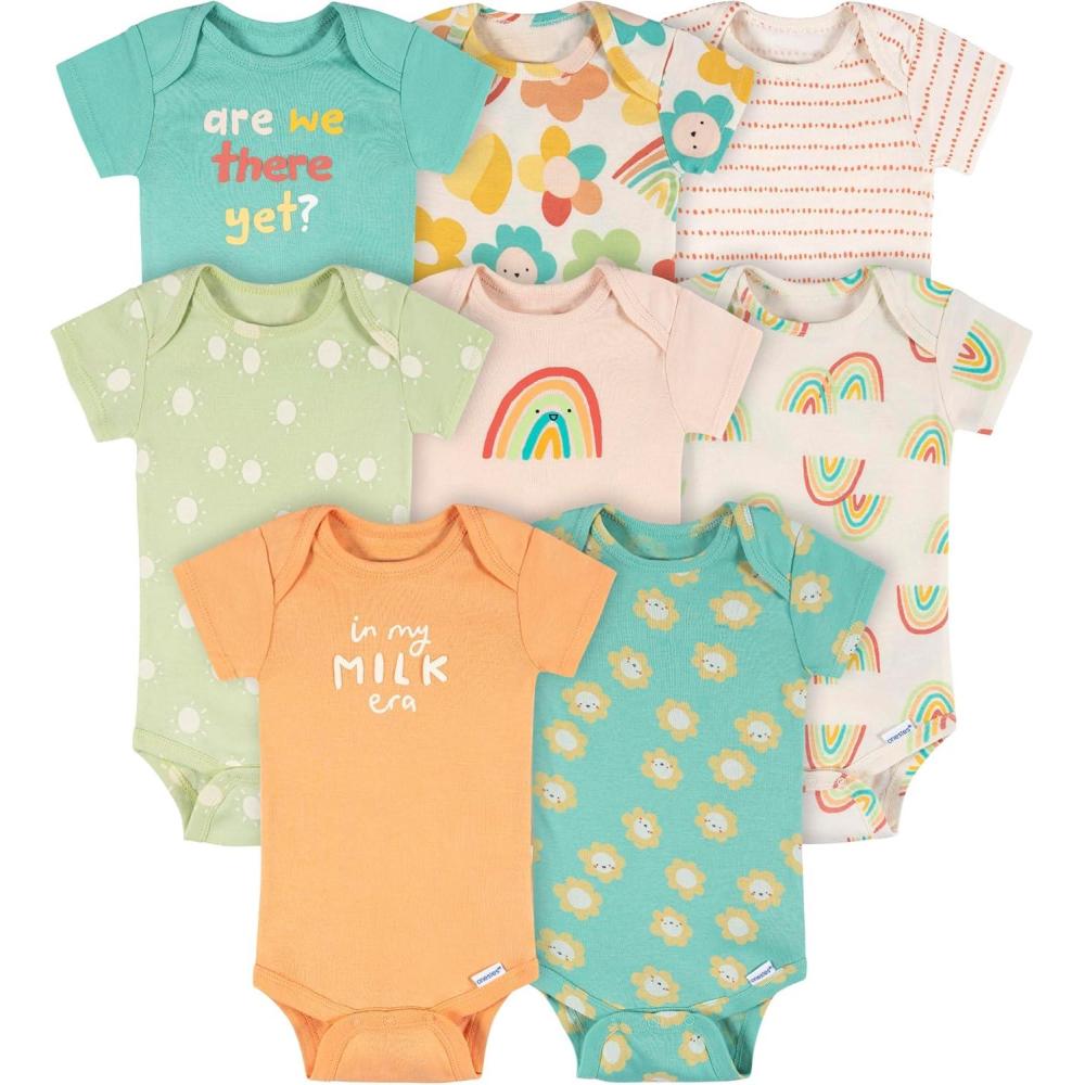 imageOnesies Brand babygirls 8pack Short Sleeve Mix amp Match BodysuitsGood Days