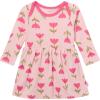 Onesies Brand, Baby Girls Long Sleeve Bodysuit Dress(Pink Tulips)