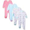 Onesies Brand baby-girls 4-pack Sleep ‘N Play Footies Multi Pack(Cats)