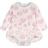 Onesies Brand, Baby Girls Long Sleeve Bodysuit Dress(Ivory Rainbow)