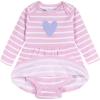 Onesies Brand, Baby Girls Long Sleeve Bodysuit Dress(Purple Heart)