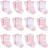 Onesies Brand Unisex Baby 12-pair Bootie Socks(Pink Stars)