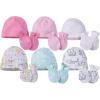 Onesies Brand Unisex Baby 12-piece Cap and Mitten Set(Cats)