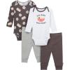 Onesies Brand, Unisex Baby, 4-Piece Bodysuits and Pants(Miso Happy)