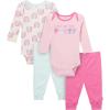 Onesies Brand, Unisex Baby, 4-Piece Bodysuits and Pants(Party Rainbow)