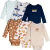 Onesies Brand, Unisex Baby, 6-Pack Long Sleeve Bodysuits(Food)