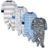 Onesies Brand baby-boys 4-pack Sleep ‘N Play Footies(Blue Dino)