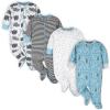 Onesies Brand baby-boys 4-pack Sleep ‘N Play Footies(Blue Elephant)
