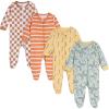 Onesies Brand baby-boys 4-pack Sleep ‘N Play Footies(Smiles)