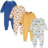 Onesies Brand baby-boys 4-pack Sleep ‘N Play Footies(Snack Bar)