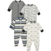 Onesies Brand baby-boys 4-pack Sleep ‘N Play Footies(Tiger Blue)