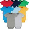 Onesies Brand baby-boys 8-pack Short Sleeve Mix & Match Bodysuits(Solid Boy Colors)
