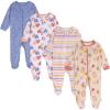 Onesies Brand baby-girls 4-pack Sleep ‘N Play Footies Multi Pack(Carnival Treats)