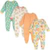 Onesies Brand baby-girls 4-pack Sleep ‘N Play Footies Multi Pack(Flower Power)