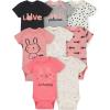 Onesies Brand baby-girls 8-pack Short Sleeve Mix & Match Bodysuits(Cuddles & Love Bunny)