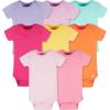 Onesies Brand baby-girls 8-pack Short Sleeve Mix & Match Bodysuits(Solid Girl Colors)