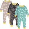 Onesies Brand unisex-baby Unisex Baby 3-pack Snug Fit One-piece Cotton Pajamas(Goodnight)