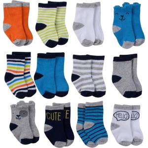 Onesies Brand Unisex Baby 12-pair Bootie Socks(Dog Crew Socks)