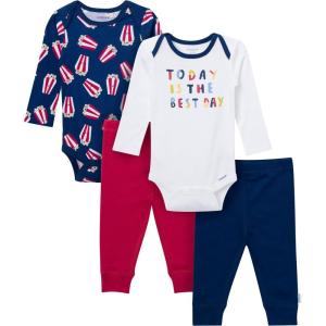 Onesies Brand, Unisex Baby, 4-Piece Bodysuits and Pants(Best Popcorn Day)