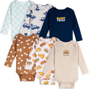 Onesies Brand, Unisex Baby, 6-Pack Long Sleeve Bodysuits(Food)
