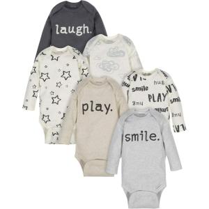 Onesies Brand, Unisex Baby, 6-Pack Long Sleeve Bodysuits(Neutral Grey)