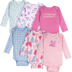 Onesies Brand, Unisex Baby, 6-Pack Long Sleeve Bodysuits(Pears)