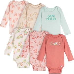 Onesies Brand, Unisex Baby, 6-Pack Long Sleeve Bodysuits(Puppies)