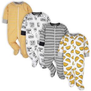 Onesies Brand baby-boys 4-pack Sleep ‘N Play Footies(Gold Hungry)