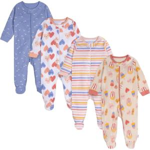 Onesies Brand baby-girls 4-pack Sleep ‘N Play Footies Multi Pack(Carnival Treats)