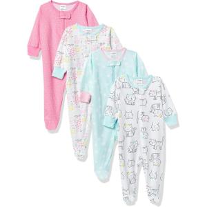 Onesies Brand baby-girls 4-pack Sleep ‘N Play Footies Multi Pack(Cats)