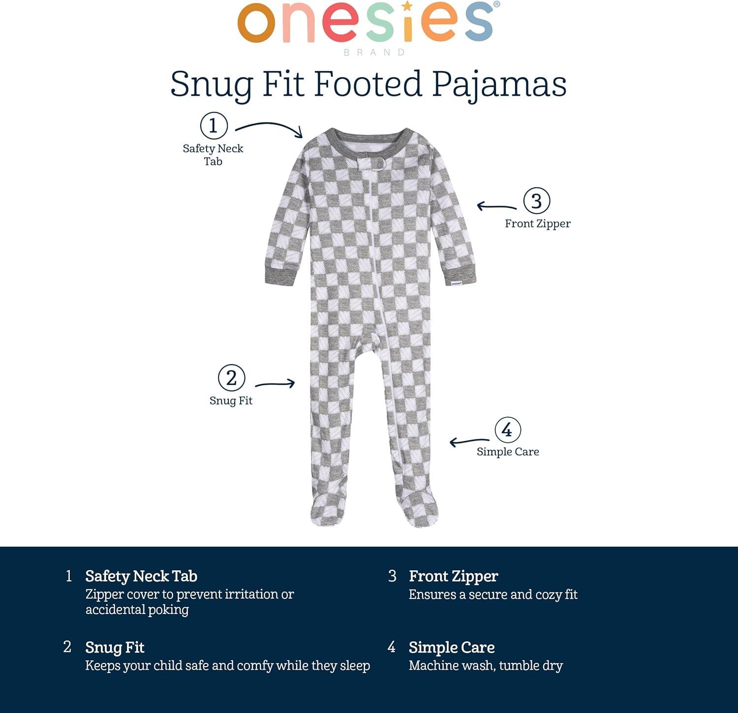 imageOnesies Brand babyboys 2pack Footed PajamasGators