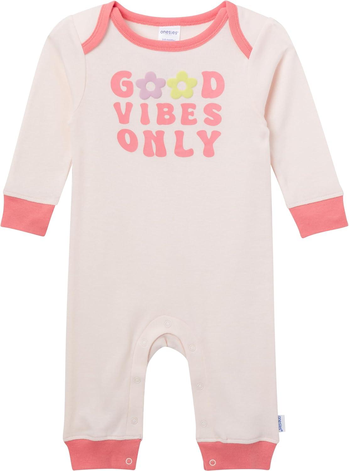 imageOnesies Brand unisexbaby 3pack Cotton RomperGood Vibes
