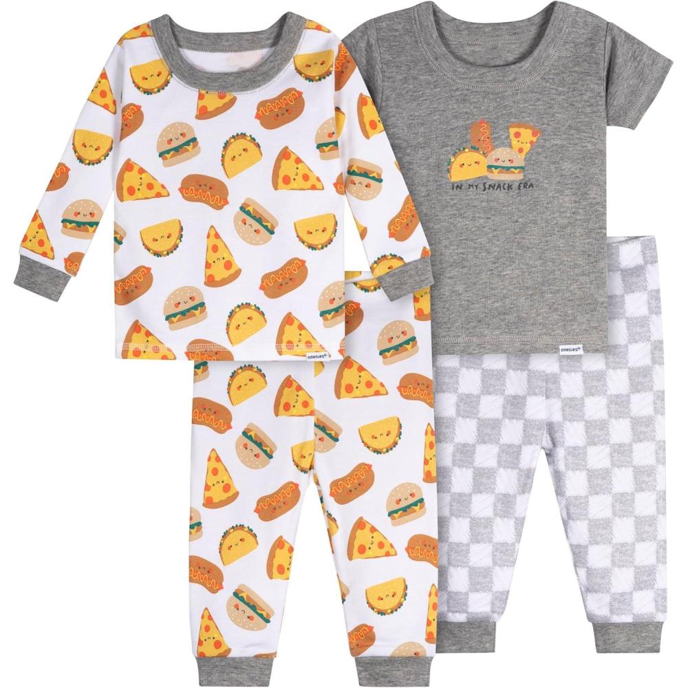 imageOnesies Brand Baby Girls 3pack Snug Fit Onepiece Cotton PajamasTreats
