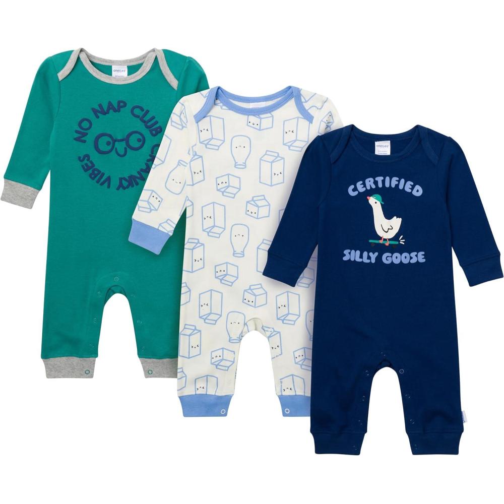 imageOnesies Brand unisexbaby 3pack Cotton RomperSilly Goose