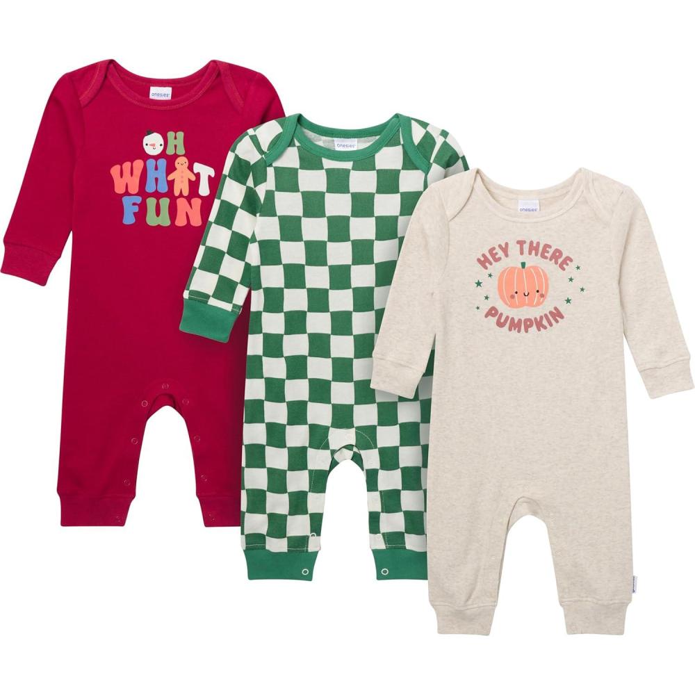 imageOnesies Brand unisexbaby 3pack Cotton RomperWhat Fun Pumpkin
