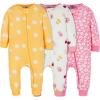 Onesies Brand Baby Girls’ 3-pack Snug Fit One-piece Cotton Pajamas(Fox)