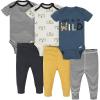 Onesies Brand Unisex Baby 3 Outfit Bundle Mix Match Newborn to 12m Pants Set(Black Yellow Tiger Stripe)