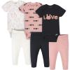 Onesies Brand Unisex Baby 3 Outfit Bundle Mix Match Newborn to 12m Pants Set(Pink Bunny Print)