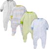 Onesies Brand Unisex Baby 4-pack Sleep ‘N Play Footies Multi Pack(Clouds)