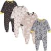Onesies Brand Unisex Baby 4-pack Sleep ‘N Play Footies Multi Pack(Up in the Sky)