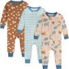 Onesies Brand baby-boys 3-pack Snug Fit One-piece Cotton Pajamas(Safari)
