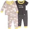 Onesies Brand baby-boys Unisex Baby Snug Fit 4-piece Pajama Set(Clouds)